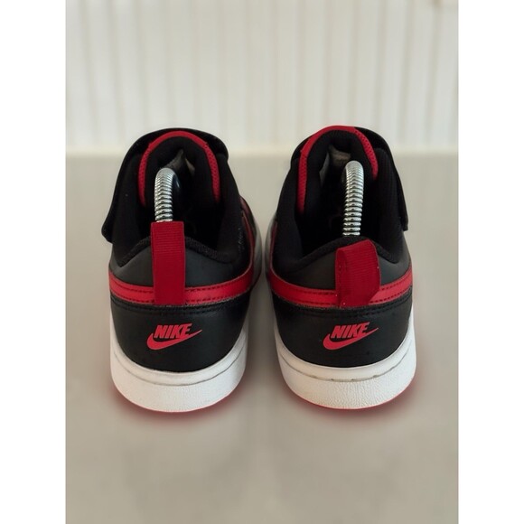 Nike Court Borough Low 2 "Bred" Boys Size 3Y Black Red Shoes BQ5451-007 - Picture 7 of 8